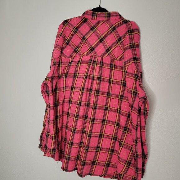 Fuschia Flannel Shirt Size 26w - Picture 2 of 4